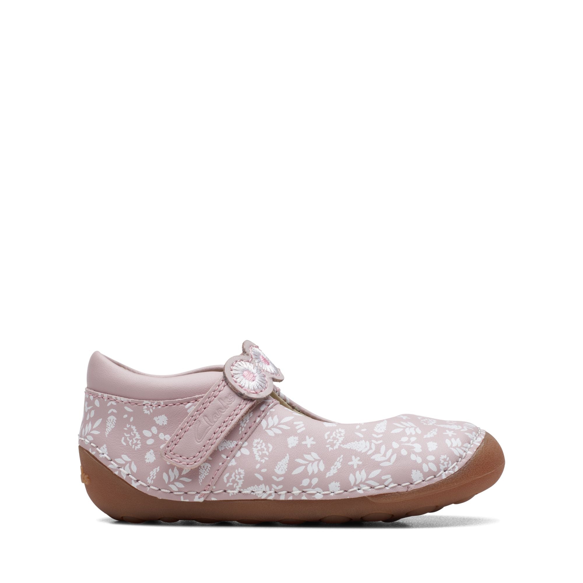 Clarks - Girls pink flower pre-Walker - Tiny Flora T