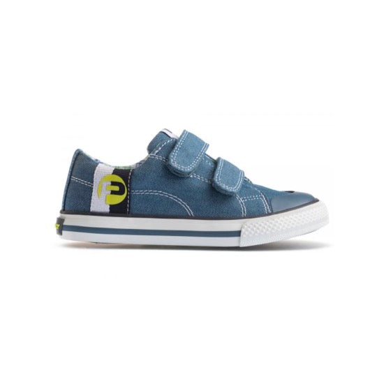 Pablosky- Boys Light Blue Denim Trainer with Velcro straps - 972410