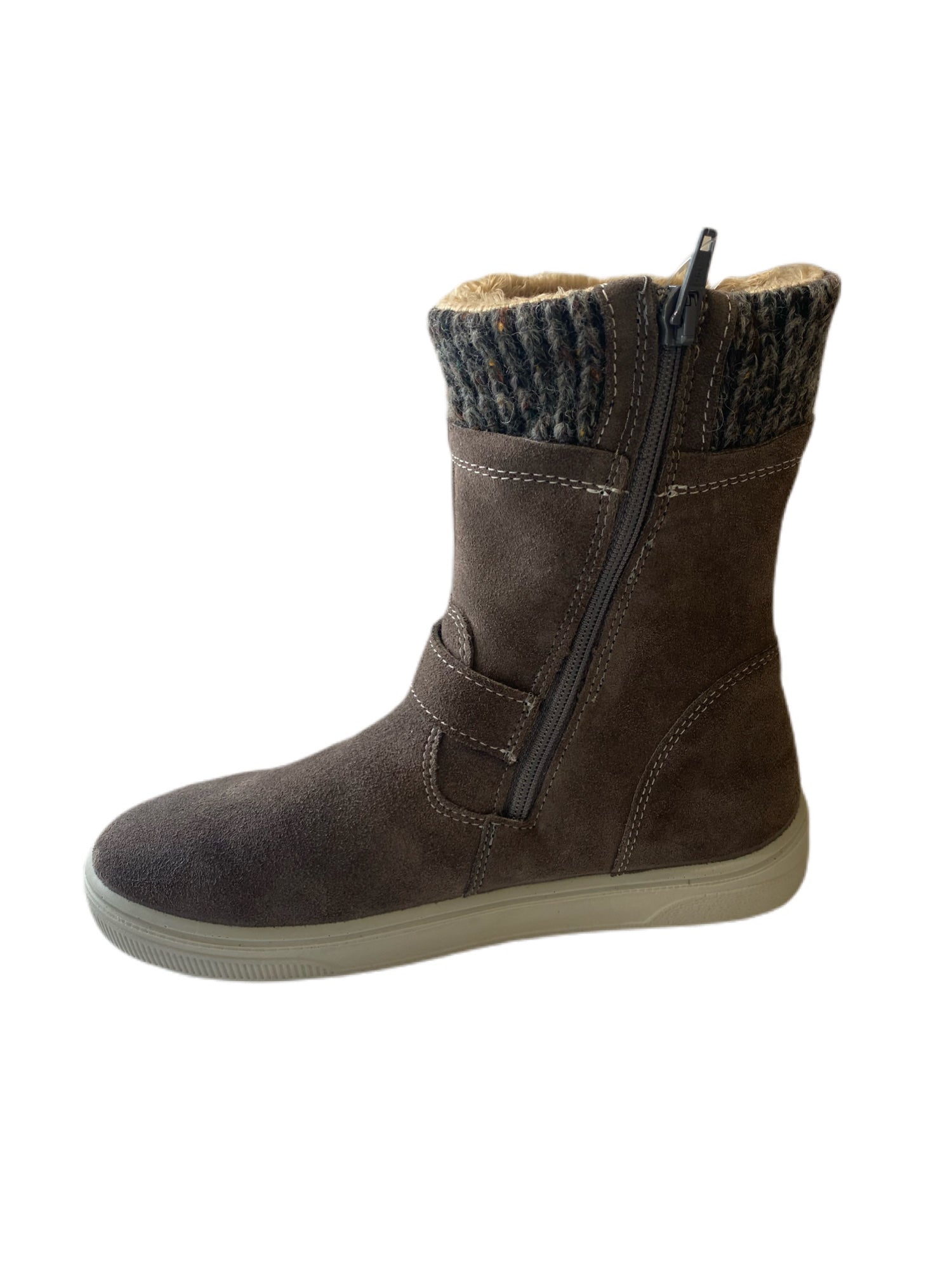 Ricosta- Girls Grey & Orange Leaf Fur Boot