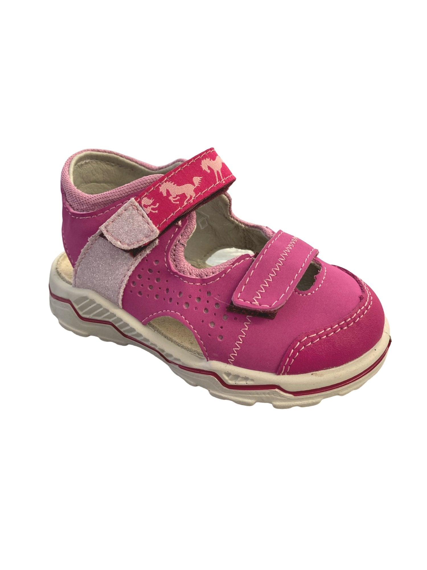 Ricosta - Girls - DOBBY - Pink Closed-Toe Sandal- Horse Detail