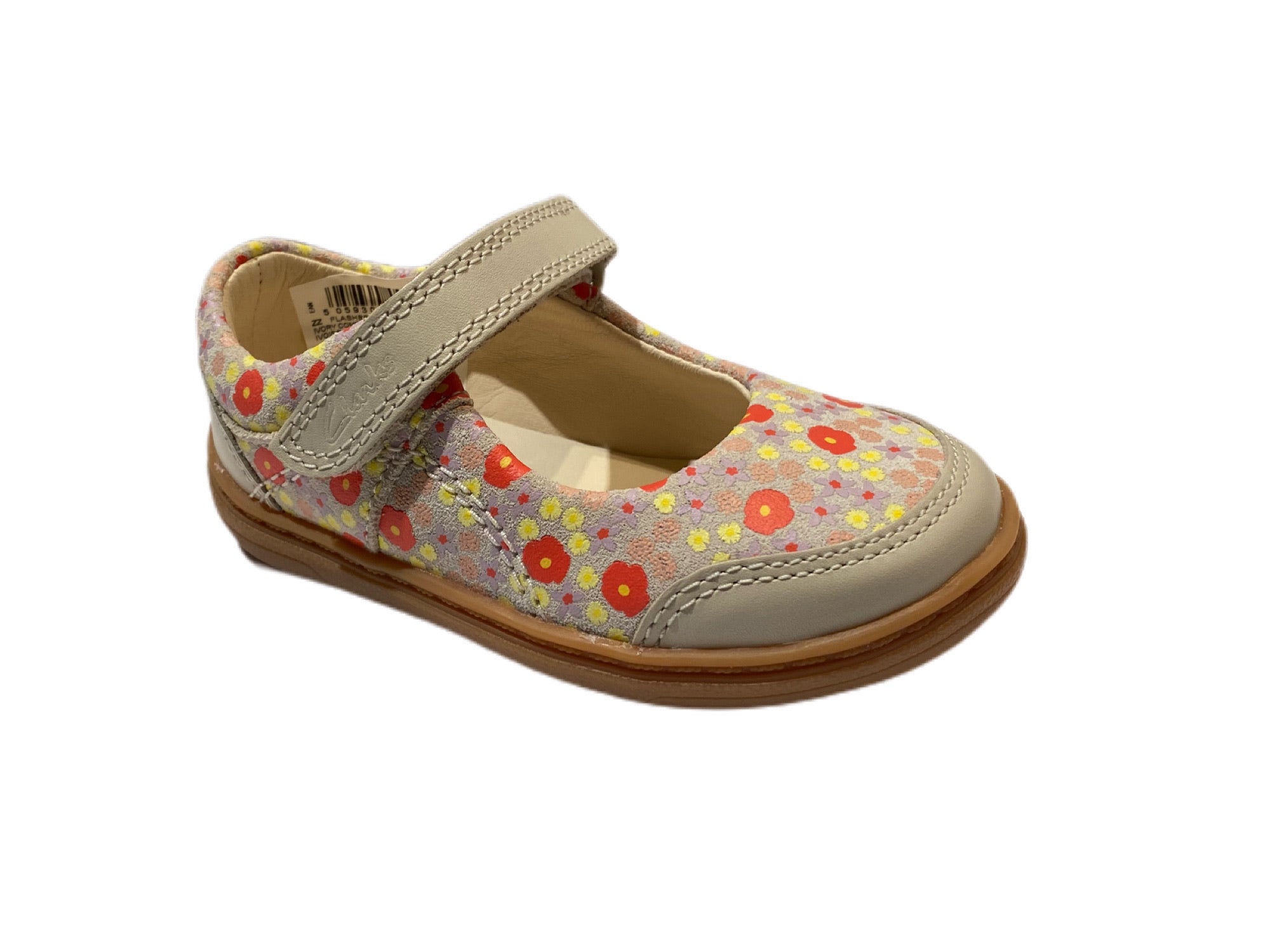 Clarks - Girls Ivory Combination Shoe - Flash Bright T