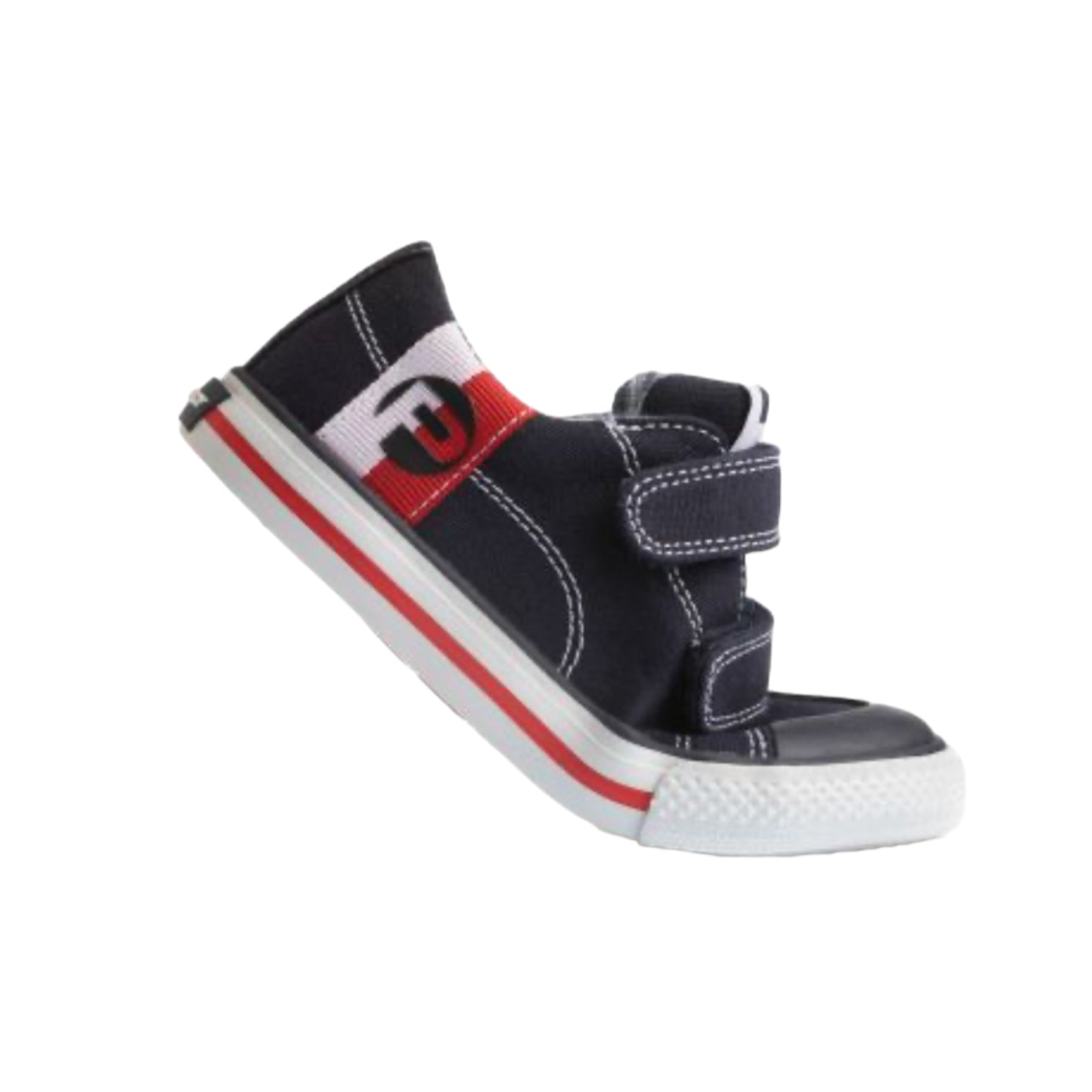 Pablosky- Boys Navy/Red Trainer with a Velcro strap