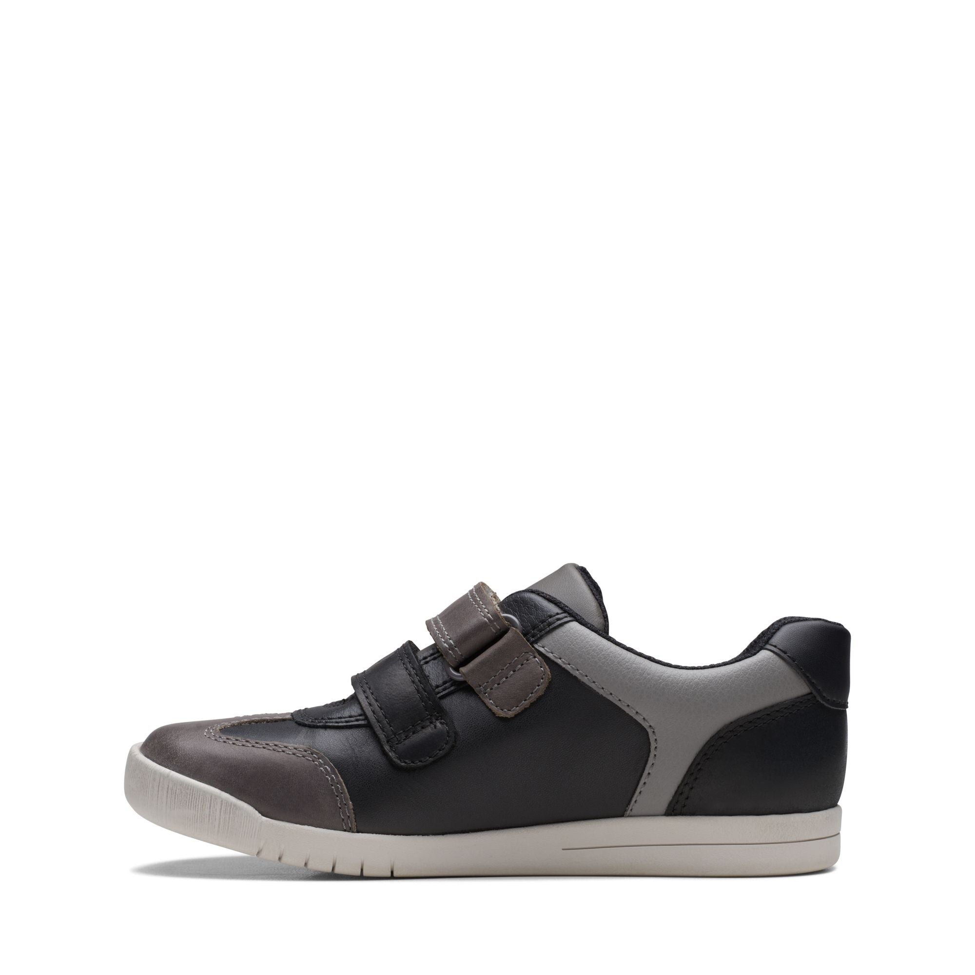 Clarks - Boys black combi shoe - Den Stripe