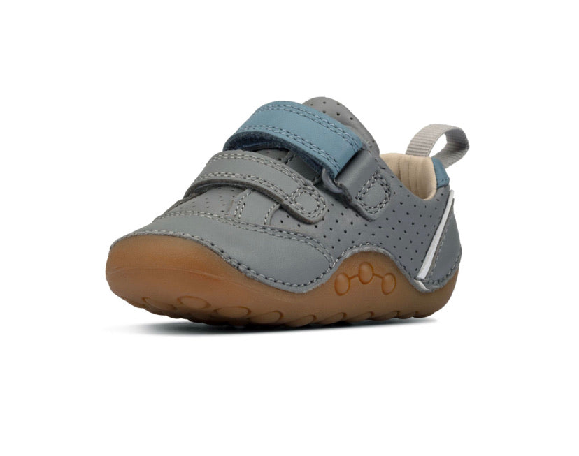 Clarks - Boys Grey Leather Pre-Walker - Tiny Sky T