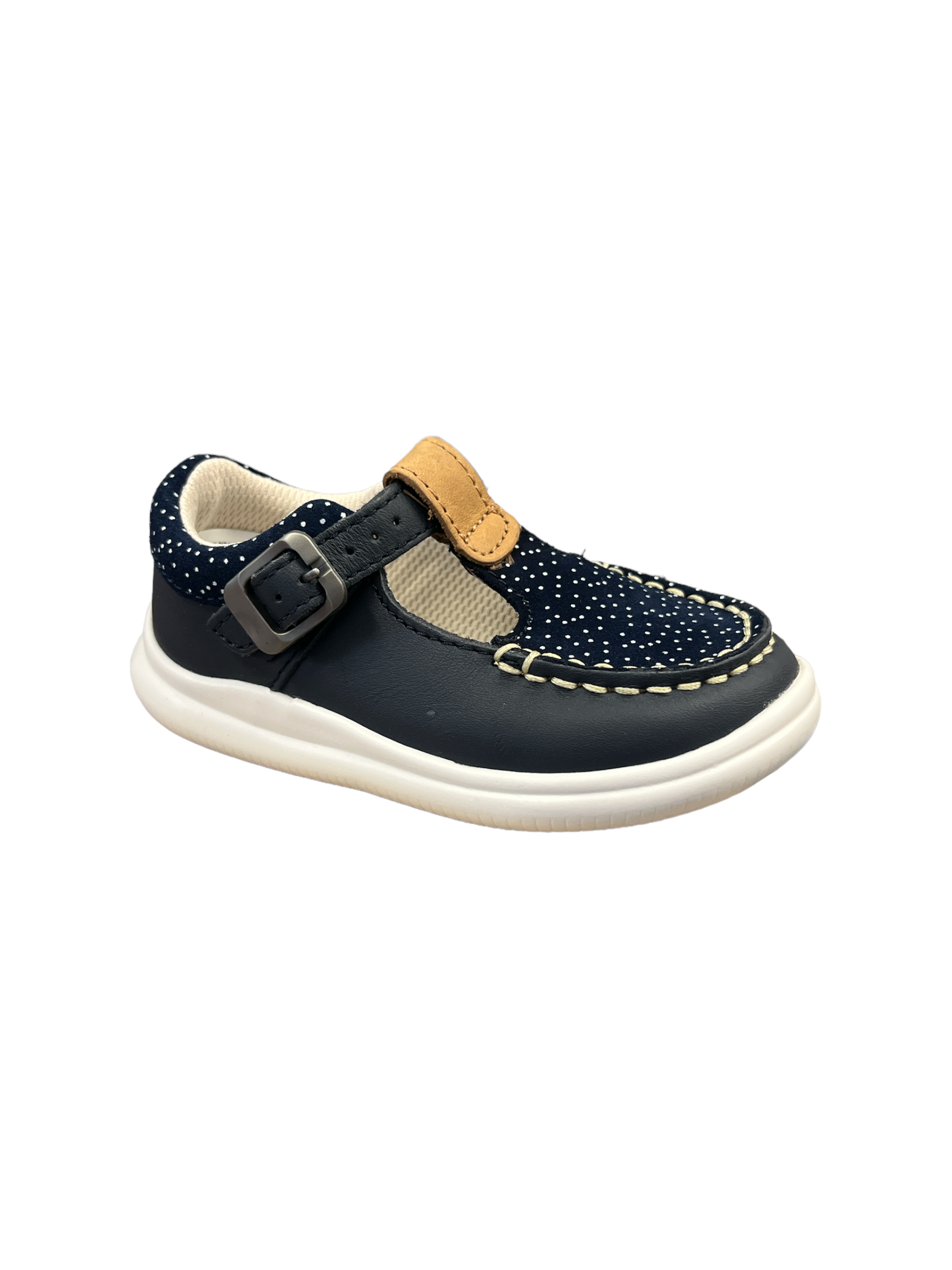 Clarks - Girls navy leather shoe - Cloud Rosa