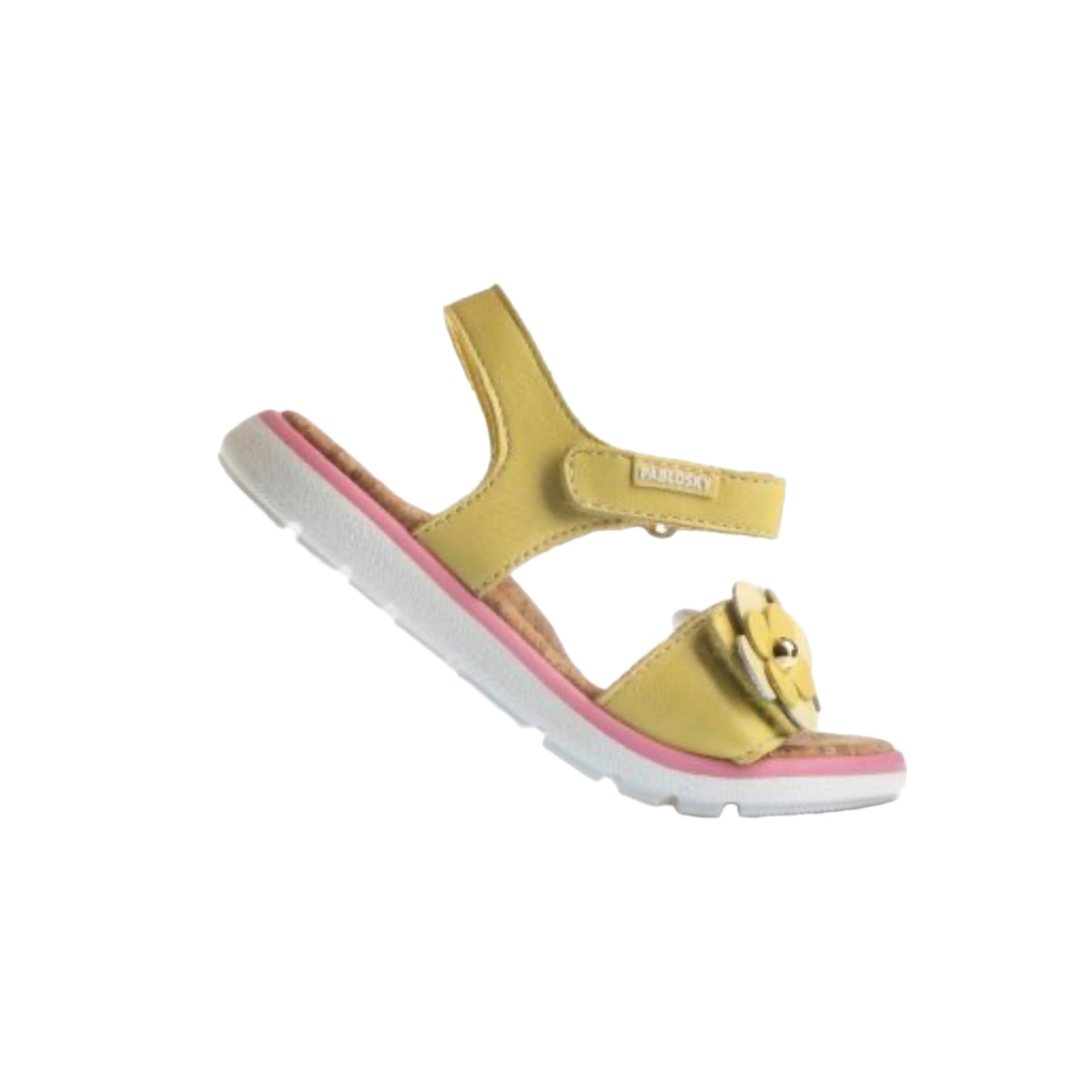 Pablosky - Girls yellow/pink flower sandal - 422390