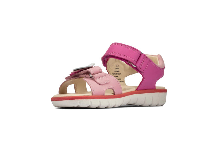 Clarks - Girls Light Pink Shell Sandal - Roam Shell