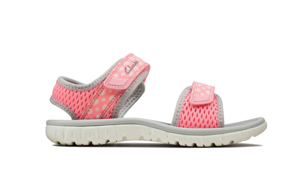 Clarks - Girls pink combi sandal - Surfing Tide