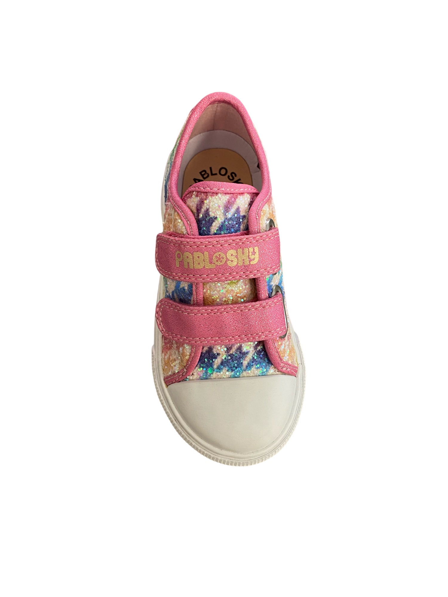 Pablosky - Girls - Multi-Colour Glitter Velcro Canvas Shoe