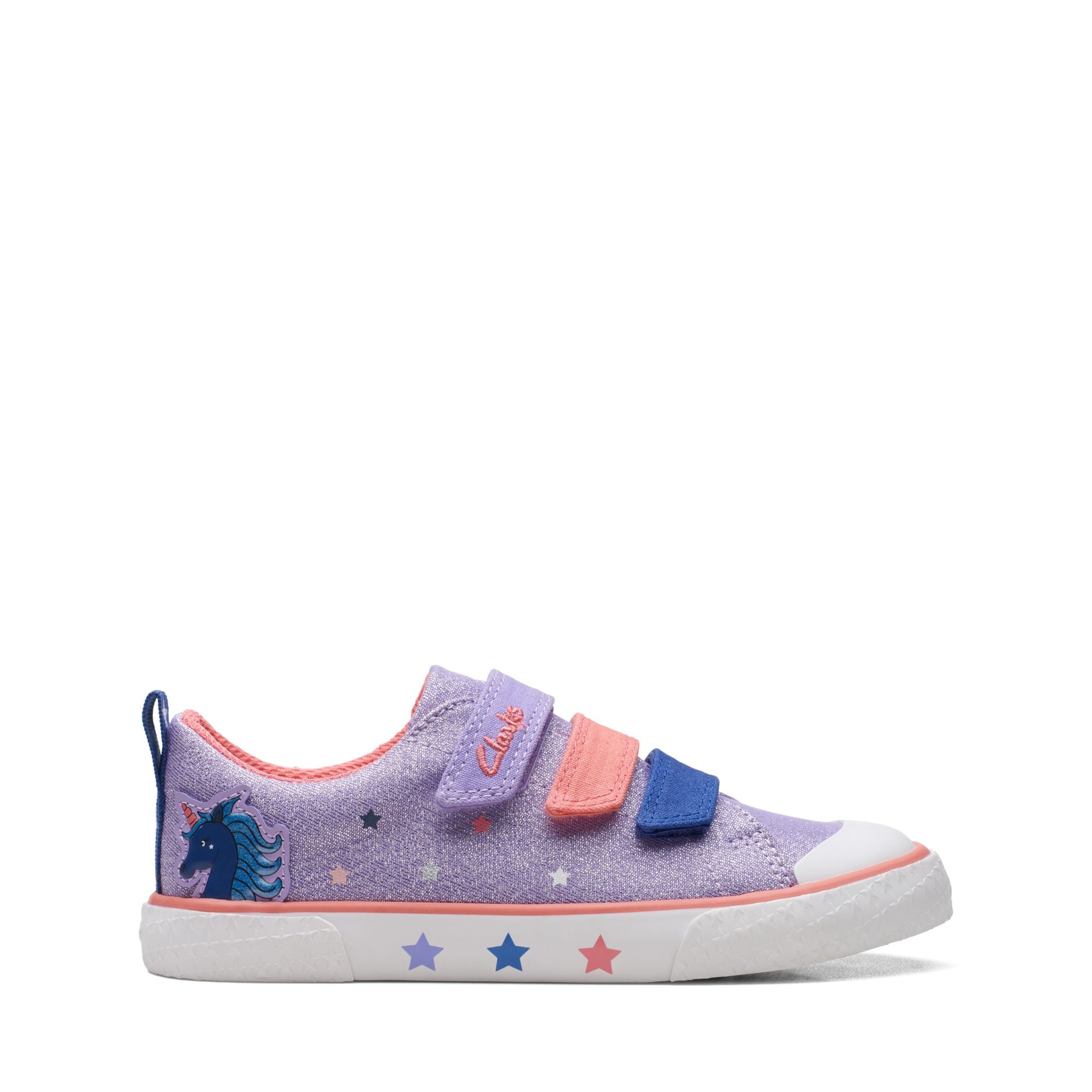 Clarks - Girls purple canvas shoe - Foxing play K