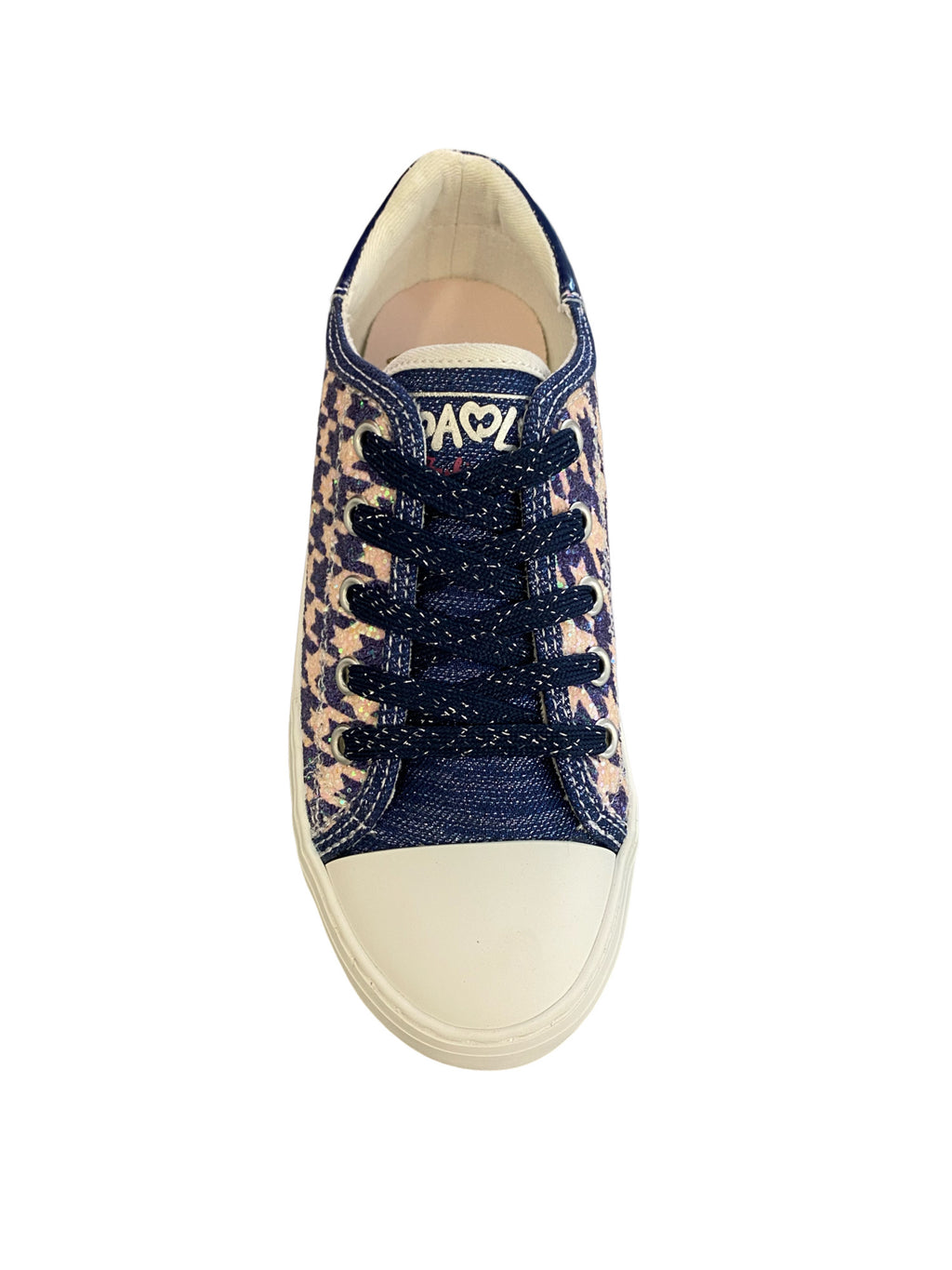 Pablosky - Girls Navy & Pink Lace Canvas Shoe