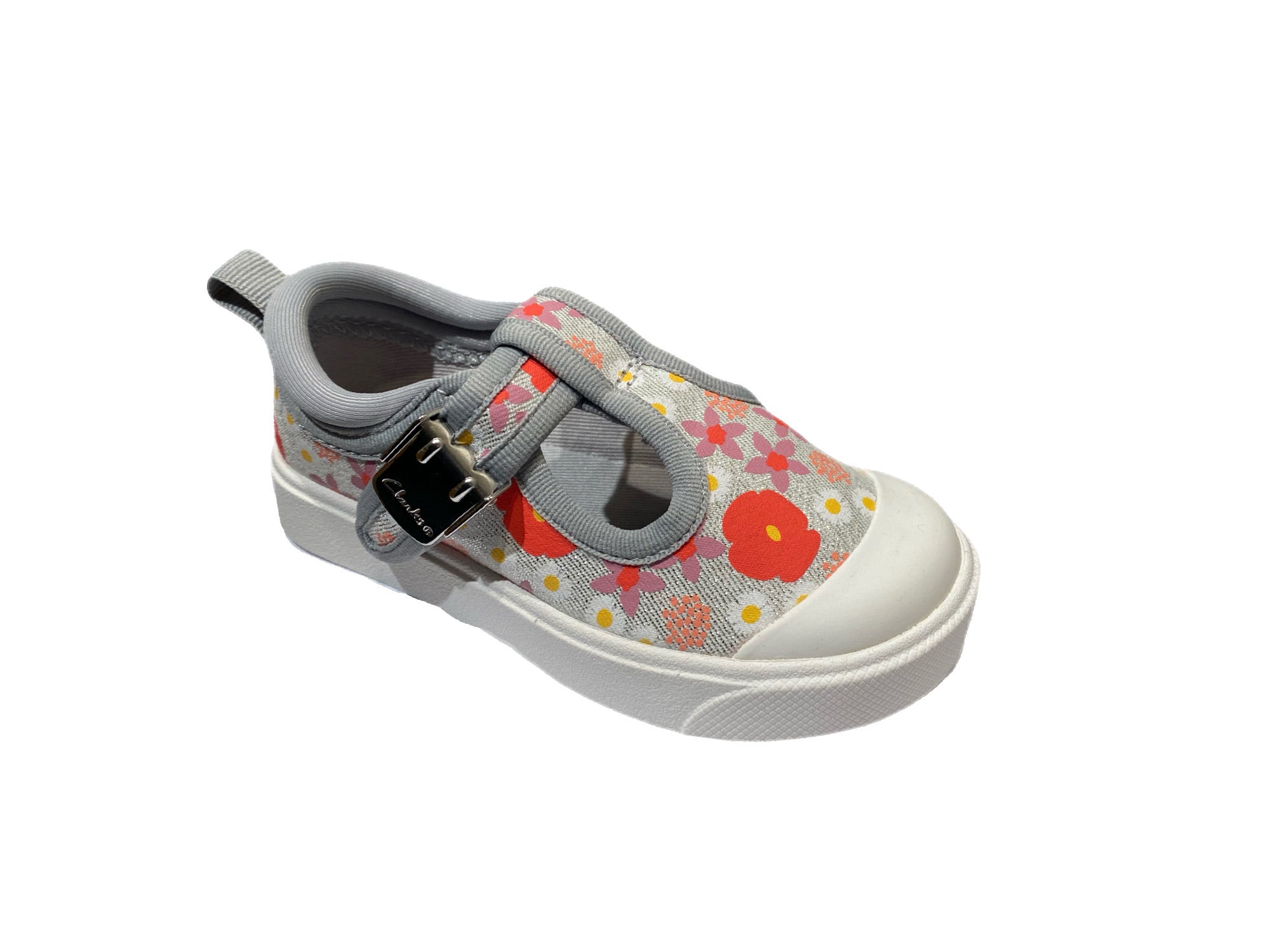 Clarks - Silver Flower T-Bar Shoe - City Dance T