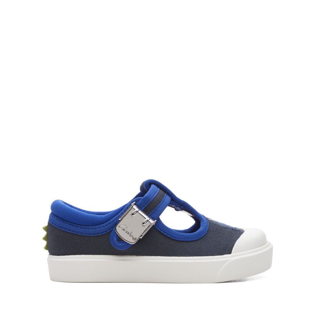 Clarks - Boys navy canvas shoe - City Dance T