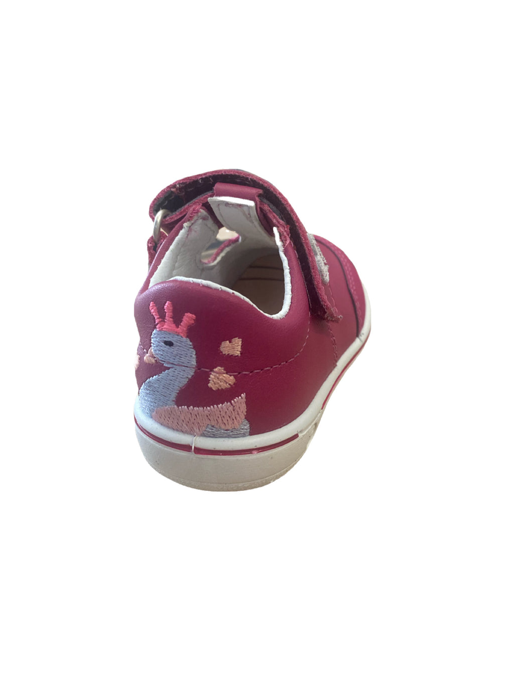 Ricosta- Girls- ODILE- Dark Pink T-Bar Shoe- Swan Detail