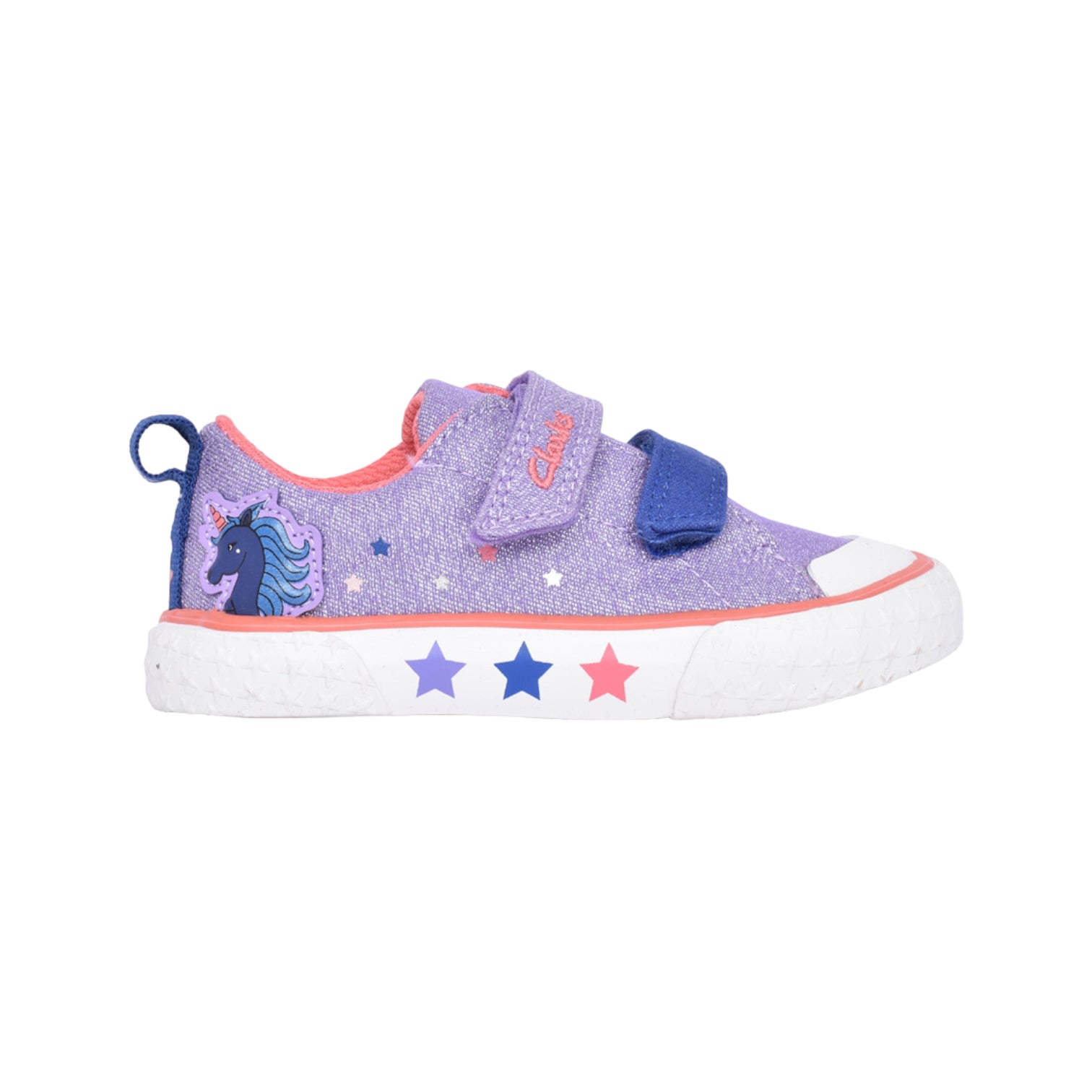 Clarks - Girls purple canvas shoe - Foxing Play